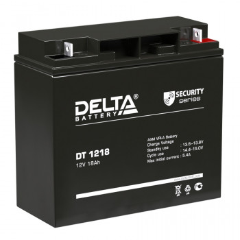Energon Delta DT 1218 Аккумуляторная батарея DELTA DT 1218 (12В / 18Ач, Тип: AGM, Клемма: Болт + гайка Ø 5,5 мм, ДхШхВ: 181х77х160мм (Полная высота: 168мм), срок службы: 5 лет, Гарантия: 1г, вес: 5,2кг) 