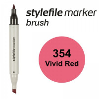 Маркер спиртовой Stylefile Brush двухсторонний, цвет 354 (Vivid Red)