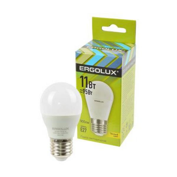 ERGOLUX LED-G45-11W-E27-3K 11Вт E27 3000K BL1 Лампа светодиодная