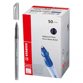 Ручка шариковая Stabilo Galaxy 818 F Черная, Комплект 50 шт. (STABILO 818/50/46 F) STABILO Galaxy 818 - удобная легкая ручка с корпусом из полупрозрачного пластика, украшенного блестками. Отличается надежностью и длительностью письма.