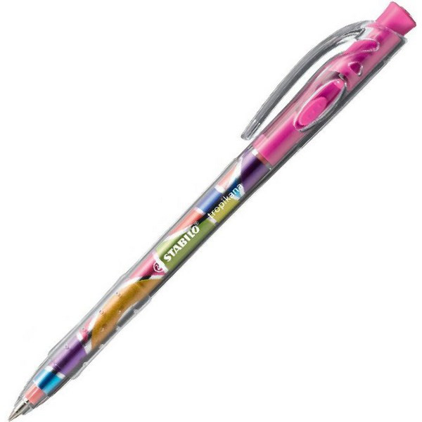 Ручка Шариковая Автоматическая Stabilo Tropikana 338 Цвет Чернил: Розовый, Толщина Линии F 0,38 мм. (STABILO 338/56F)