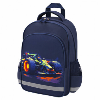 Рюкзак ПИФАГОР SCHOOL, 1 отделение, 3 кармана, &quot;Speed bolid&quot;, 38x28х14 см, 273170 