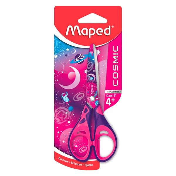 Ножницы Maped Cosmic 13 см, детские, с прорезиненными ручками и декор. лезвиями, симметричные (Maped 464913, 0А-I0003998)*