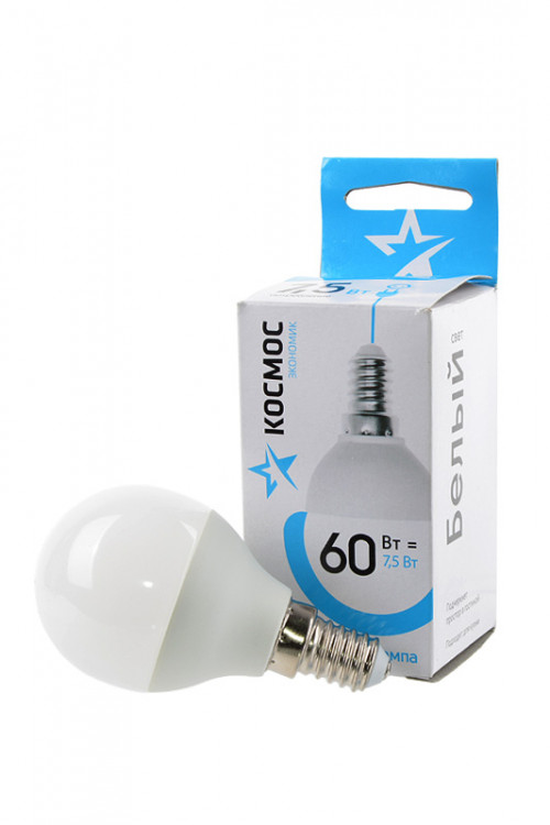 Лампа светодиодная КОСМОС ЭКОНОМИК/BASIC LED7.5wGL45E1445 7.5Вт E14 4500K BL1