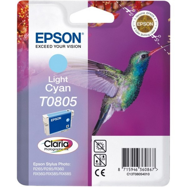 Epson C13T08054011 Картридж светло-голубой T0805 для P50/PX660/PX720WD/PX730WD/PX820FWD/PX830FWD  (330 стр.)