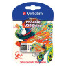 Флеш-диск 8 GB, VERBATIM Mini Tattoo Edition Phoenix, USB 2.0, белый с рисунком, 49883