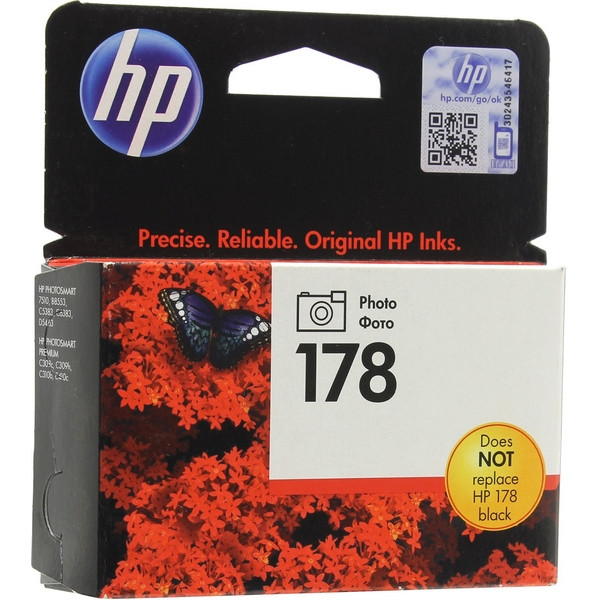 HP CB317HE Картридж №178 фото черный HP PhotoSmart C5383/C6383/D5463/B8553 (4мл) Уценка: использовать до 10/2016