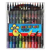 Набор для рисования Maped Color'Peps Monster, 12 фломастеров, 15 пластиковых карандашей, декорированный корпус, пластиковый футляр (MAPED 984718)