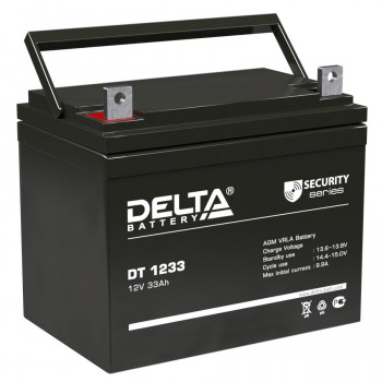 Energon Delta DT 1233 Аккумуляторная батарея DELTA DT 1233 (12В / 33Ач, Тип: AGM, Клемма: Болт + гайка Ø 6 мм  /  Болт М6, ДхШхВ: 197х130х159мм (Полная высота: 180мм), срок службы: 5 лет, Гарантия: 1г, вес: 10,1кг) 