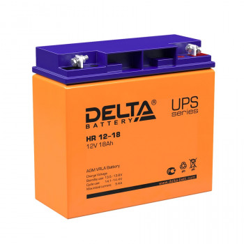 Energon Delta HR 12-18 Аккумуляторная батарея DELTA HR 12-18 (12В / 18Ач, Тип: AGM, Клемма: Болт + гайка Ø 5,5 мм, ДхШхВ: 181х77х167мм (Полная высота: 167мм), срок службы: 8 лет, Гарантия: 1г, вес: 6,1кг) 