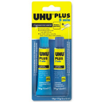 Клей эпоксидный UHU Plus 5 min (Schnellfest), двухкомпонентный, быстросхватывающийся, прозрачный, 35 гр. (UHU 40381/45700)
