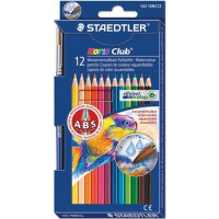 Набор цветных акварельных карандашей Staedtler Noris Club, 12 цветов + кисть (Staedtler 144 10NC12)