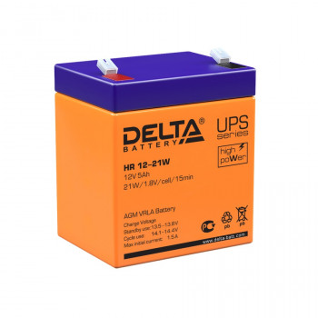 Energon Delta HR 12-21 W Аккумуляторная батарея DELTA HR 12-21 W (12В / 5Ач, Тип: AGM, Клемма: F2, ДхШхВ: 90х70х101мм (Полная высота: 107мм), срок службы: 8 лет, Гарантия: 1г, вес: 1,8кг) 