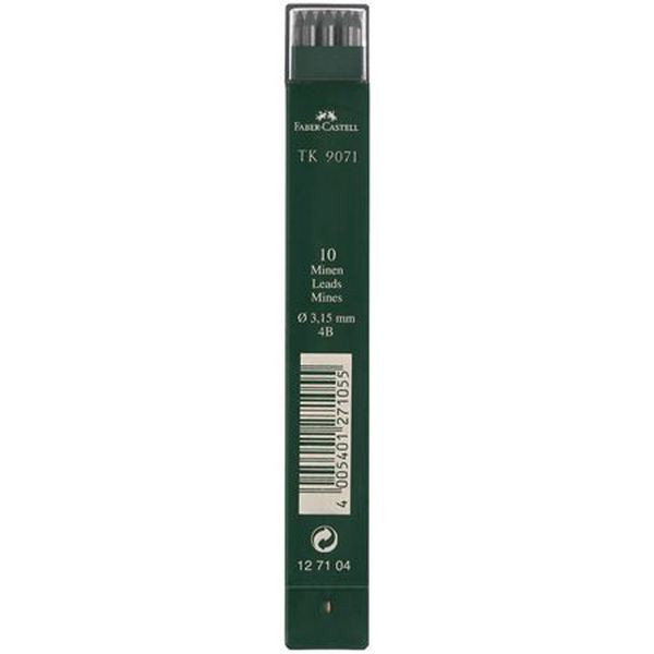 Грифели для карандашей Faber-Castell TK 9071 графитные 3.15 мм 4B 10 шт. (Faber-Castell 127104)