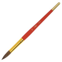 Кисть ГАММА пони, круглая, №10, короткая ручка, красная (ГАММА 280618.04.010, 200772)