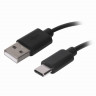 Кабель USB SONNEN USB A 2.0-Type-C, 1 м, медь, для передачи данных и зарядки, черный (SONNEN 513117)