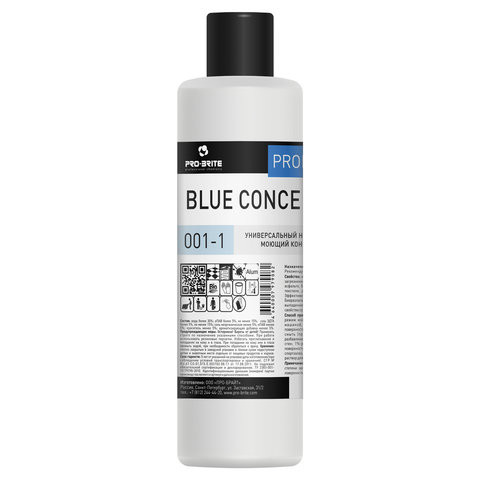 Средство моющее универсальное 1 л, PRO-BRITE "BLUE CONCENTRATE", щелочное, низкопенное, концентрат, 001-1