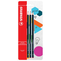 Карандаш чернографитный  STABILO Othello Trio HB, трехгранный, корпус зеленый, 3 шт в блистере (STABILO 382/HB-3B)