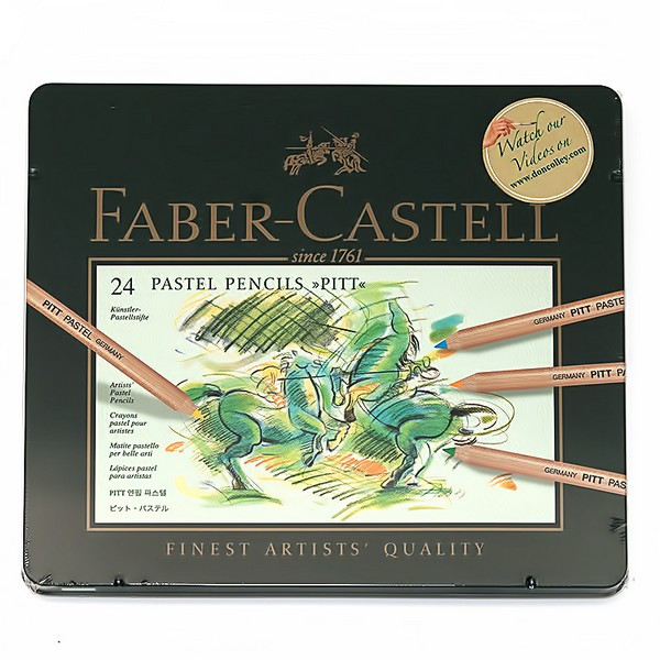 Набор цветных карандашей Faber-Castell Pitt пастельные, 24 цвета в металлическом пенале (Faber-Castell 112124)
