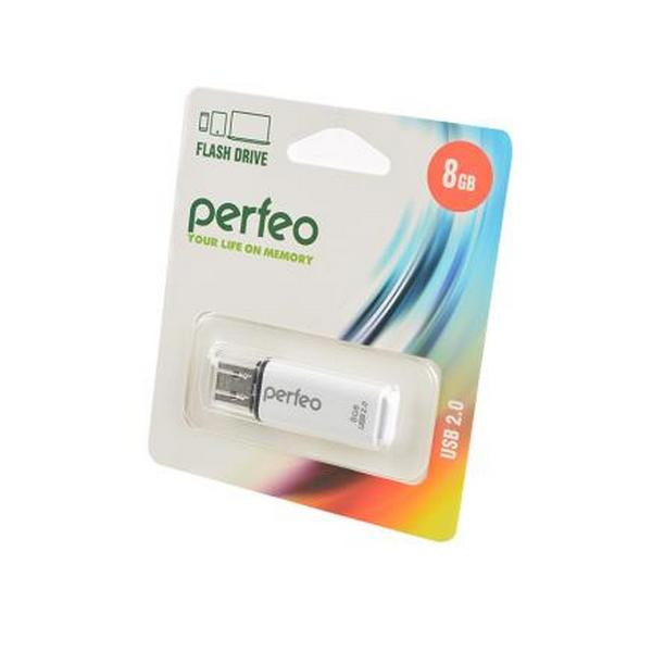 Носитель информации PERFEO PF-C13W008 USB 8GB белый BL1