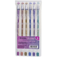 Набор гелевых ручек Crown Hi-Jell Металлик, 6 цветов (Crown HJR-500GSM/6)