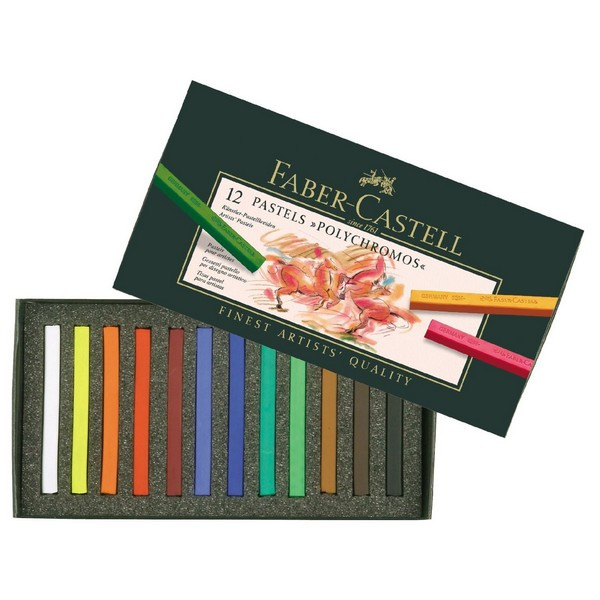 Пастель Faber-Castell Polychromos, художественная, набор 12 цветов (Faber-Castell 128512)