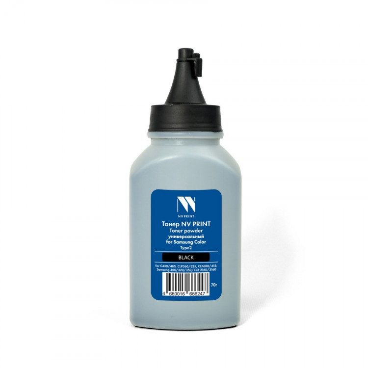 NV Print NVP-SamColor-Type2-70g Тонер для Samsung Color универсальный Type2 (70г) Black совместимый