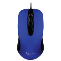 Мышь проводная бесшумная GEMBIRD MOP-400-B, USB, 2 кнопки+1колесо-кнопка, покрытие SOFT TOUCH, синяя