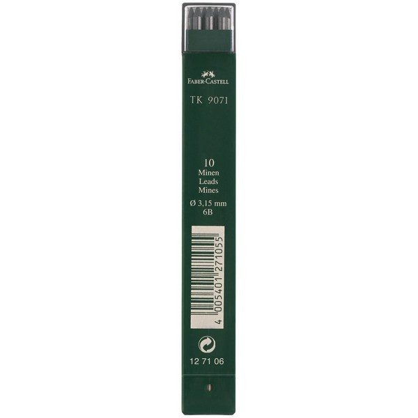 Грифели для карандашей Faber-Castell TK 9071 графитные 3.15 мм 6B 10 шт. (Faber-Castell 127106)