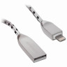 Кабель USB 2.0-Lightning, 1 м, SONNEN Premium, медь, для iPhone/iPad, передача данных и зарядка, 513126