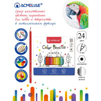 Набор цветных карандашей ACMELIAE 24цв. в металлическом футляре (ACMELIAE 9800-24)