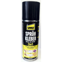 Клей-спрей UHU Sprueh Kleber 3 in 1, универсальный, 3 в 1 (одностороннее нанесение, контактный, неперманентный), 200 мл. (UHU 48900)