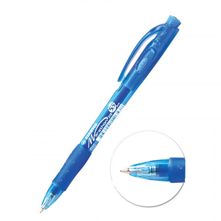 Ручка шариковая автоматическая Stabilo Marathon 318 F/0,38 мм., синяя (STABILO 318/41F)