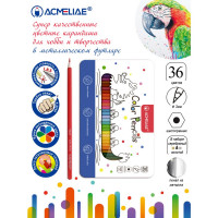 Набор цветных карандашей ACMELIAE 36цв. в металлическом футляре (ACMELIAE 9800-36)
