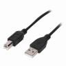 Кабель USB 2.0 AM-BM, 1,5 м, SONNEN Premium, медь, для подключения принтеров, сканеров, МФУ, плоттеров, экранированный, черный, 513128