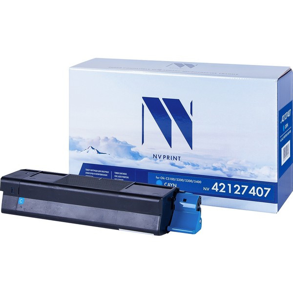 NV Print NVP-42127407C Картридж совместимый NV-42127407 Cyan  для Oki C5100, 5200, 5300, 5400, ресурс: 5000 стр.