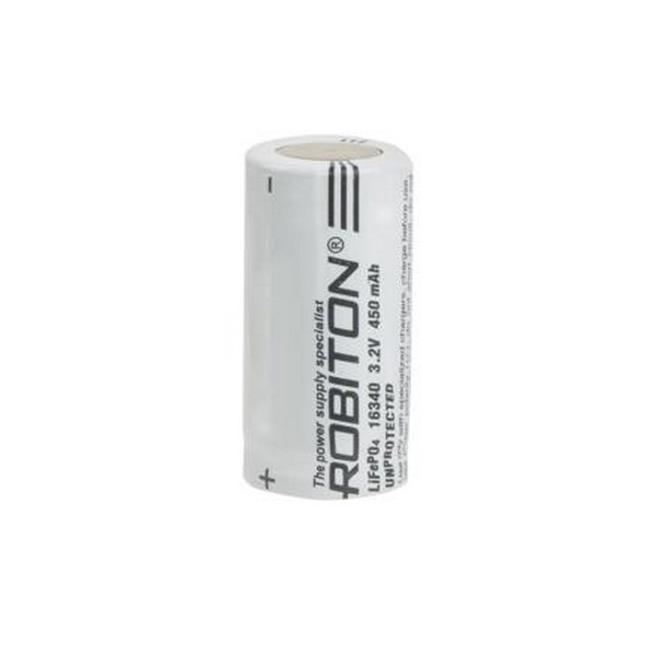 Аккумулятор ROBITON LiFe16340-450 450мАч без защиты PK1