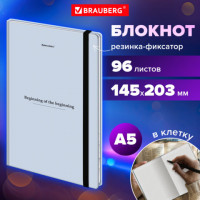 Блокнот с резинкой в клетку 96 л., А5 145х203 мм, твердая обложка, BRAUBERG, "Vintage", 116321
