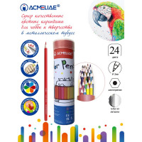 Набор цветных карандашей ACMELIAE 24цв. в футляре-тубусе (ACMELIAE 9801-24)