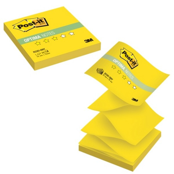 Стикеры с клейким краем Post-it Optima 76x76 мм 100 листов желтые (654-ONY)