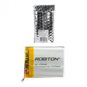 Аккумулятор ROBITON LP443442 3.7В 600мАч PK1 Тип: LP600-443442Цена: за 1 шт.