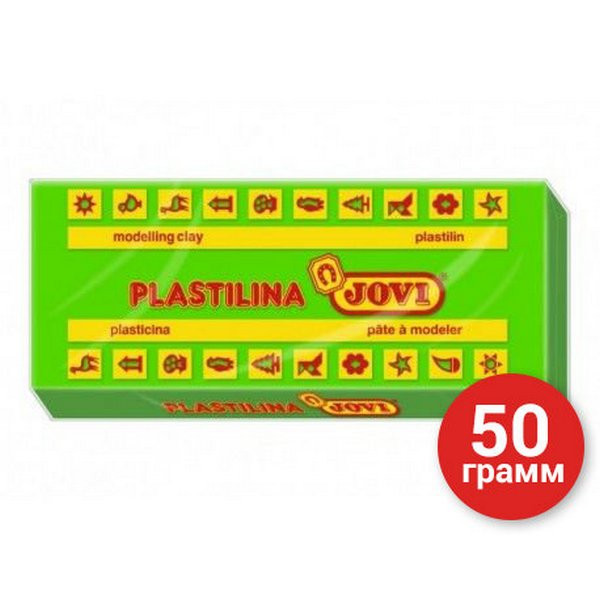 Пластилин зеленый 30 шт по 50 гр в коробке Jovi 7010