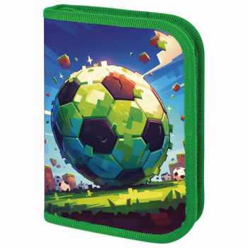 Пенал ПИФАГОР, 1 отделение, 1 откидная планка, полиэстер, 19х13 см, &quot;Football match&quot;, 273476 