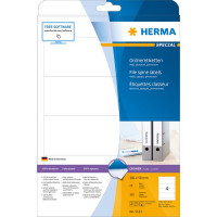 HERMA 5123 (для папок) Этикетки самоклеющиеся Бумажные А4, 192.0 x 59.0, цвет: Белый, клей: перманентный, для печати на: струйных и лазерных аппаратах, в пачке: 25 листов/100 этикеток