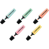 Набор текстовыделителей Stabilo Boss Original Pastel, 2-5 мм, скошенный, 5 цветов, пакет (Stabilo 70/5-SET)*