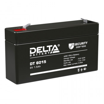 Energon Delta DT 6015 Аккумуляторная батарея DELTA DT 6015 (6В / 1,5Ач, Тип: AGM, Клемма: F1, ДхШхВ: 97х24х51мм (Полная высота: 58мм), срок службы: 5 лет, Гарантия: 1г, вес: 0,3кг) 
