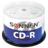 Диски CD-R SONNEN 700 Mb 52x Cake Box (упаковка на шпиле), КОМПЛЕКТ 50 шт., 512570