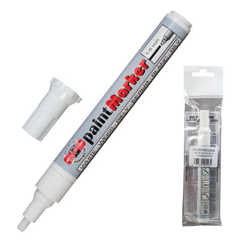 Маркер-краска лаковый (paint marker) KOH-I-NOOR, 1-5 мм, БЕЛЫЙ, скошенный наконечник, 7733050001PS