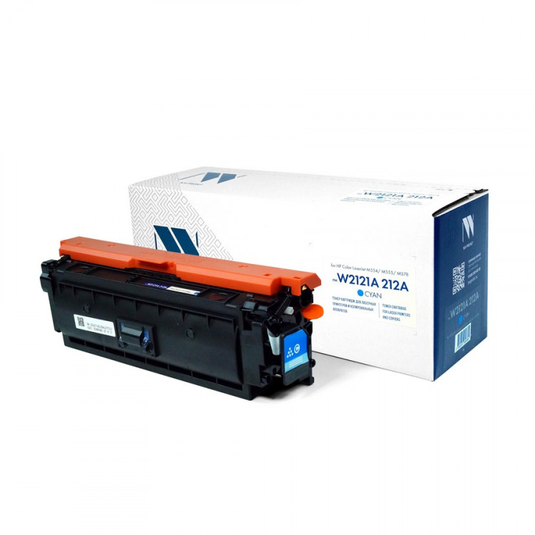 NV Print NVP-W2121A-212A-C Картридж совместимый NV-W2121A 212A Cyan для HP Color LaserJet M554 / M555 / M578 (4500k)