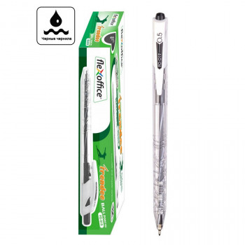 Ручка шариковая автоматическая Flexoffice Trendee, 0,5  мм., корпус прозрачный/черный, цвет чернил Черный, Комплект 12 шт. (FLEXOFFICE FO-019 BLACK) Автоматическая шариковая ручка современного дизайна. Упаковка 12 шт.